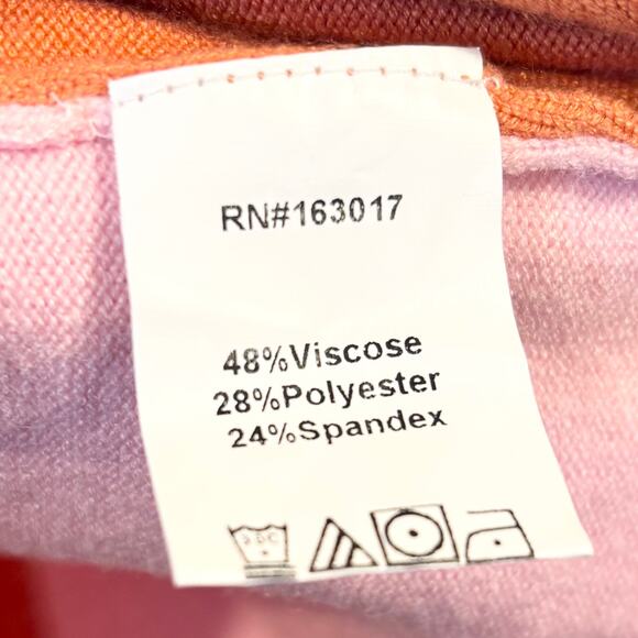 Princess Polly Sienna Retro Colorblock Knit Mini Dress Pink Orange, Size XS/S - Picture 8 of 8